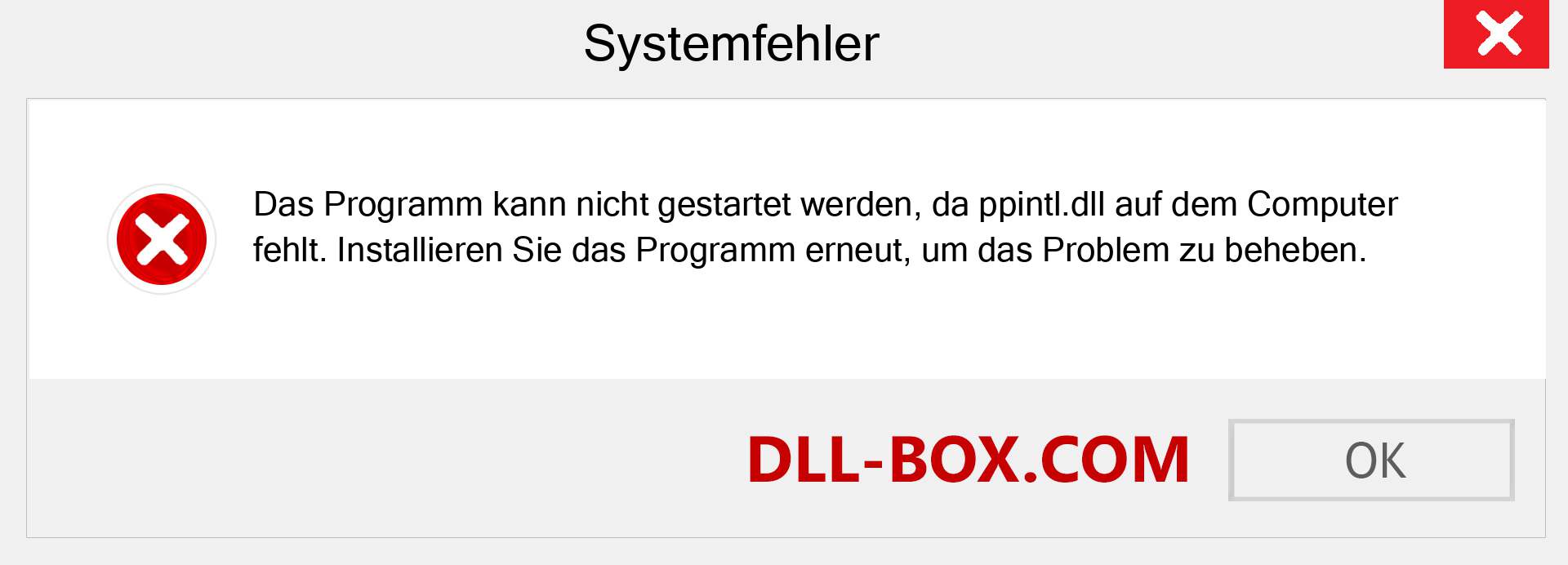 ppintl.dll-Datei fehlt?. Download für Windows 7, 8, 10 - Fix ppintl dll Missing Error unter Windows, Fotos, Bildern